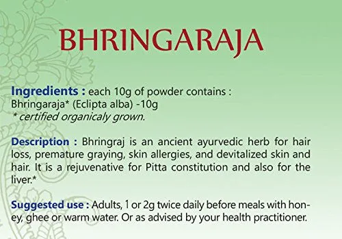 BHRINGRAJ POWDER 100% USDA CERTIFIED ORGANIC - 100gm