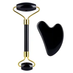 Black Obsidian Face Roller and Gua Sha set
