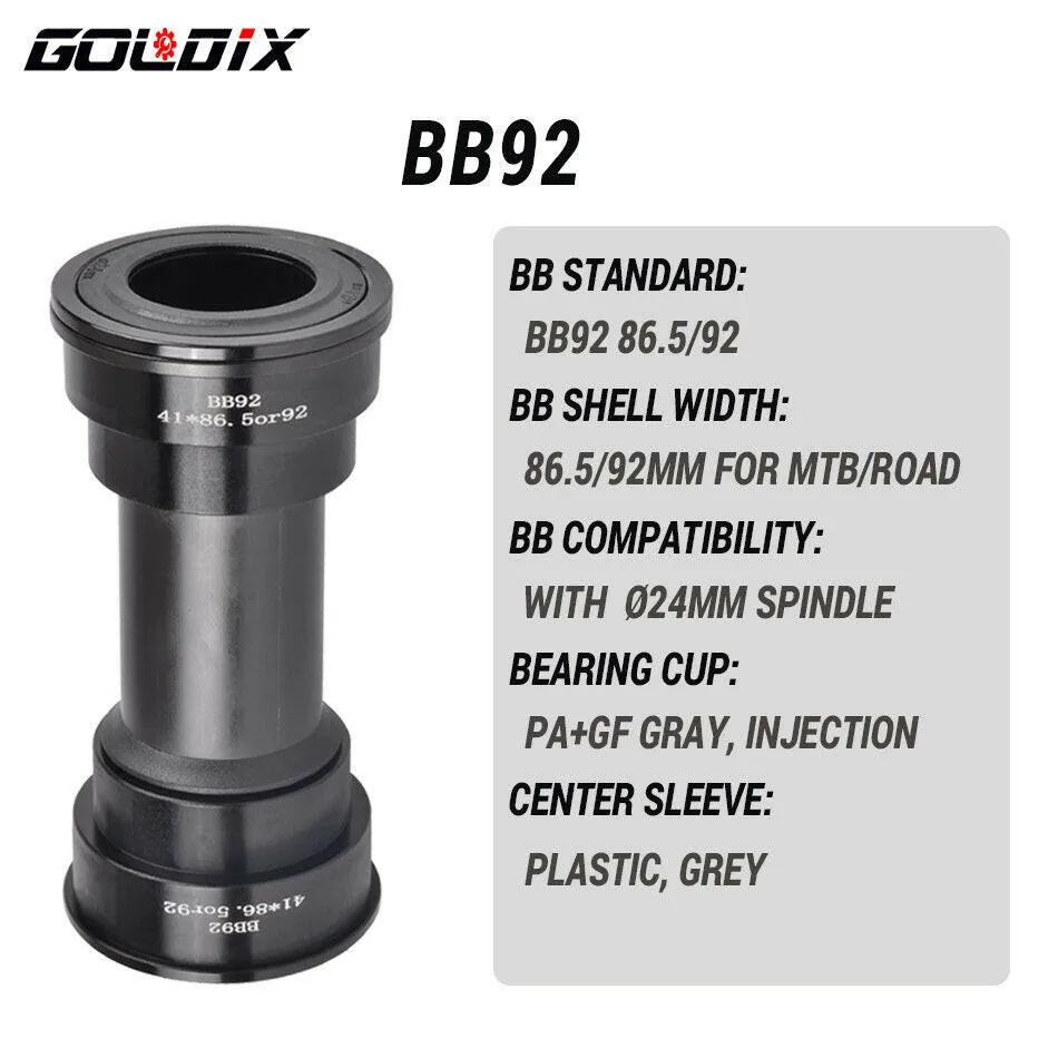 GOLDIX BB68 BB92 Bicycle Bottom Brackets Adapter 1.37/24mm Bicycle Crank MTB/Road Bike Push Bottom Brackets