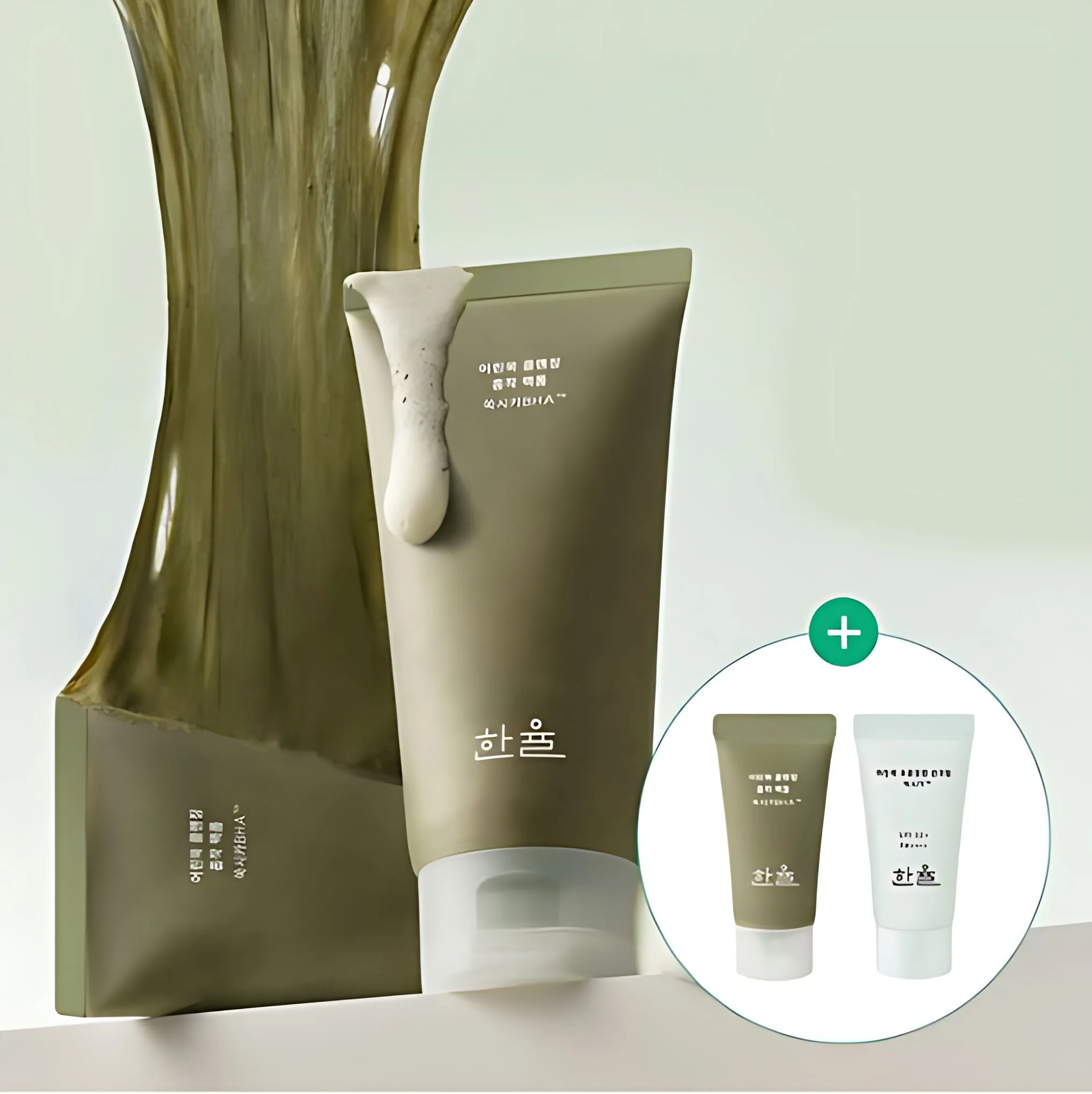 HANYUL Limited Edition Young Artemisia Cleansing Absorbent Pack Foam 120ml 15ml Sun Cream 150ml