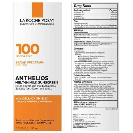 LA ROCHE POSAY - Anthelios Melt-In Milk Body & Face Sunscreen Spf 100 - 90ml
