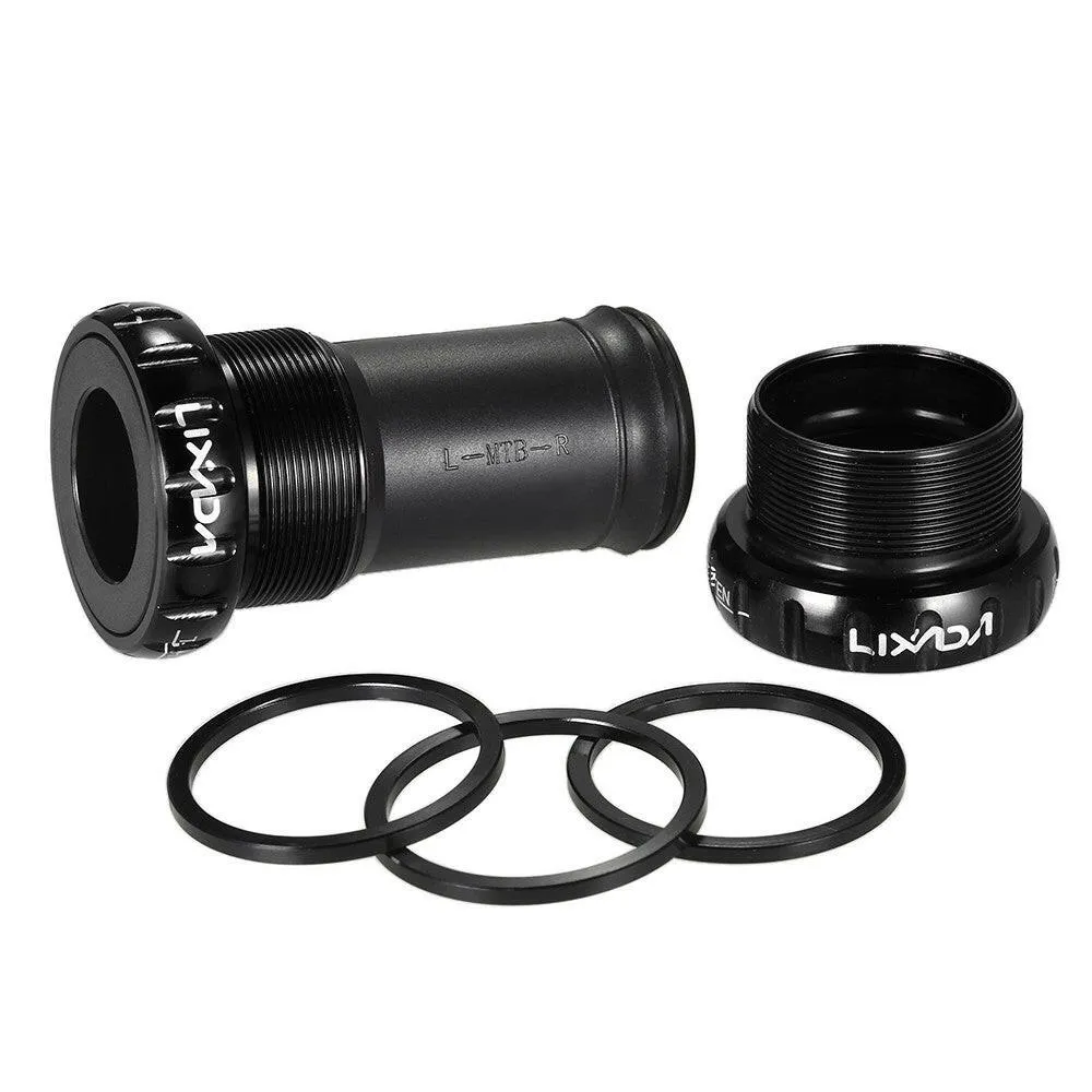 Lixada MTB Mountain Bike Bicycle Cycling  Thread Type Bottom Bracket Aluminum Alloy 68mm/73mm BB Crank Set Bearing Axis Parts