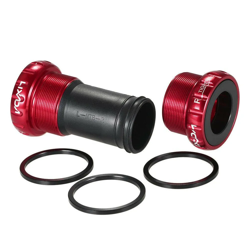 Lixada MTB Mountain Bike Bicycle Cycling  Thread Type Bottom Bracket Aluminum Alloy 68mm/73mm BB Crank Set Bearing Axis Parts