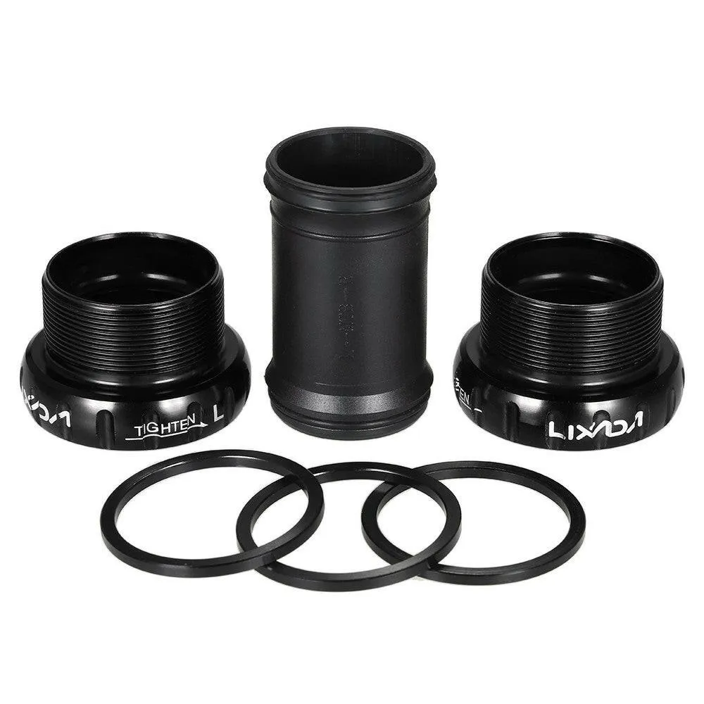 Lixada MTB Mountain Bike Bicycle Cycling  Thread Type Bottom Bracket Aluminum Alloy 68mm/73mm BB Crank Set Bearing Axis Parts