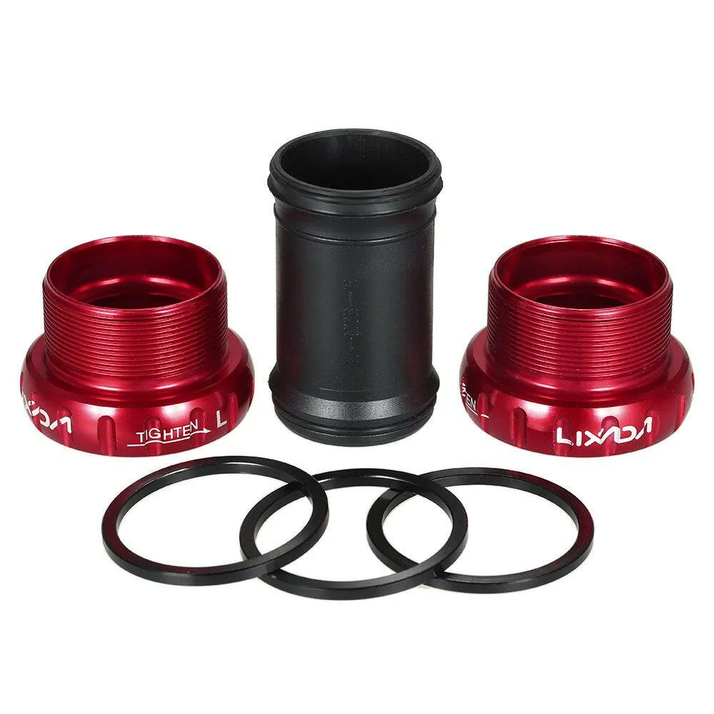 Lixada MTB Mountain Bike Bicycle Cycling  Thread Type Bottom Bracket Aluminum Alloy 68mm/73mm BB Crank Set Bearing Axis Parts