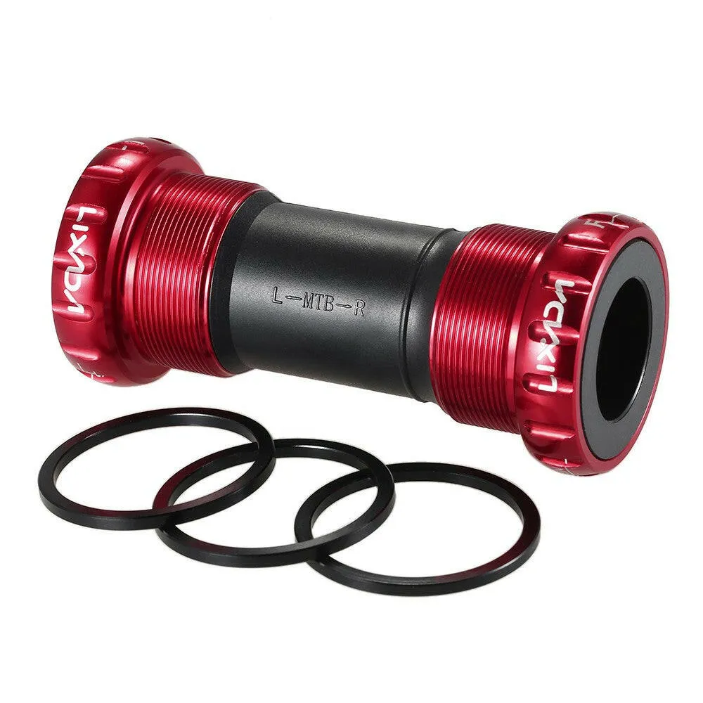 Lixada MTB Mountain Bike Bicycle Cycling  Thread Type Bottom Bracket Aluminum Alloy 68mm/73mm BB Crank Set Bearing Axis Parts