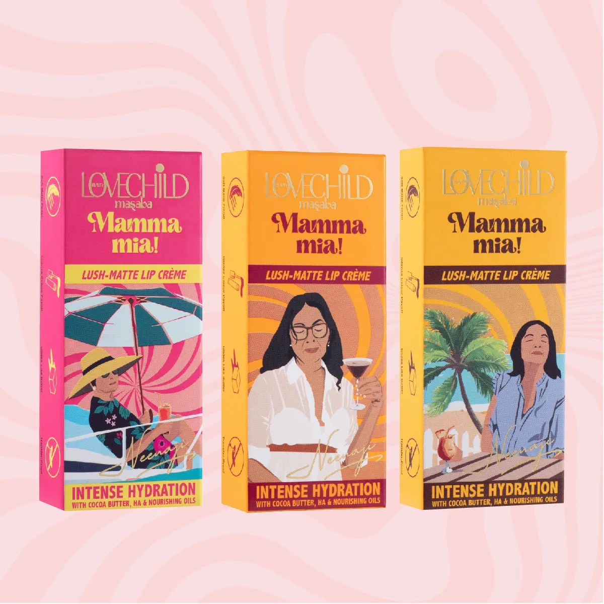 LoveChild Masaba - Masaba's Fav Lip Creme Combo | Gulabi Rum Punch, Kapi Martini & Jamun Cooler Combo