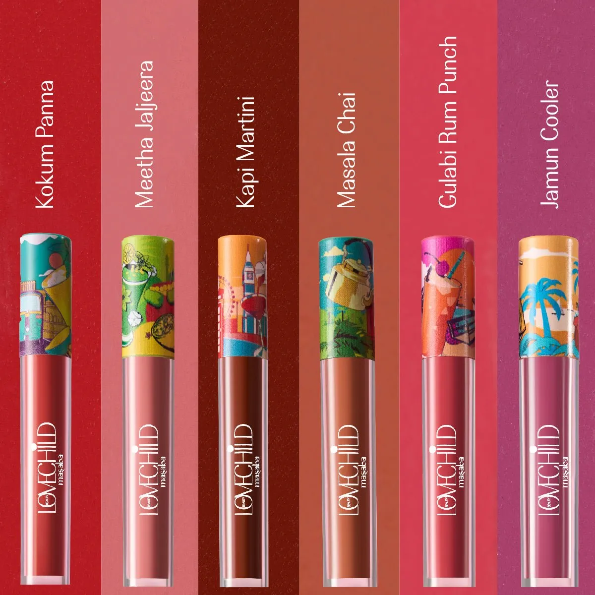 LoveChild Masaba - Masaba's Fav Lip Creme Combo | Gulabi Rum Punch, Kapi Martini & Jamun Cooler Combo