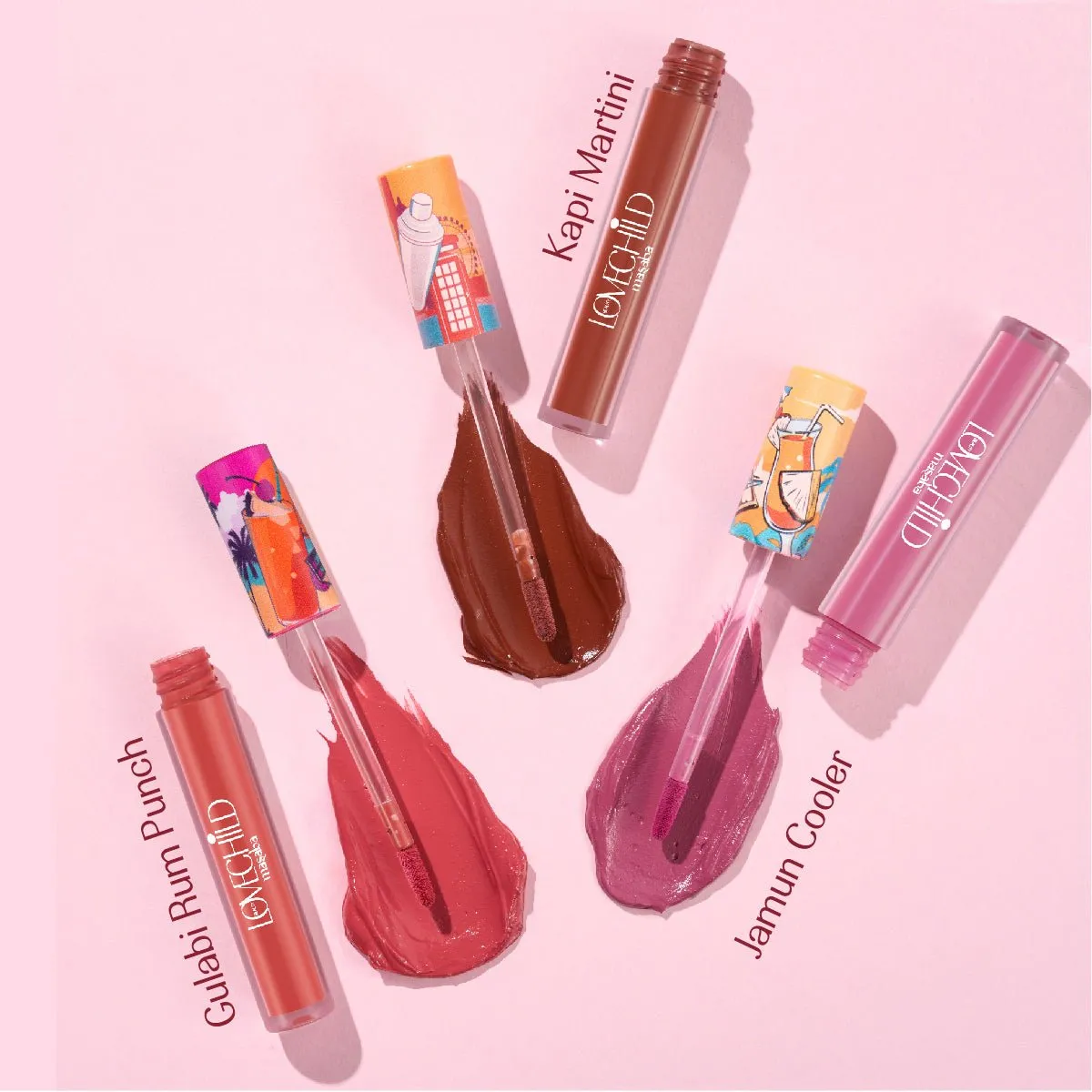 LoveChild Masaba - Masaba's Fav Lip Creme Combo | Gulabi Rum Punch, Kapi Martini & Jamun Cooler Combo