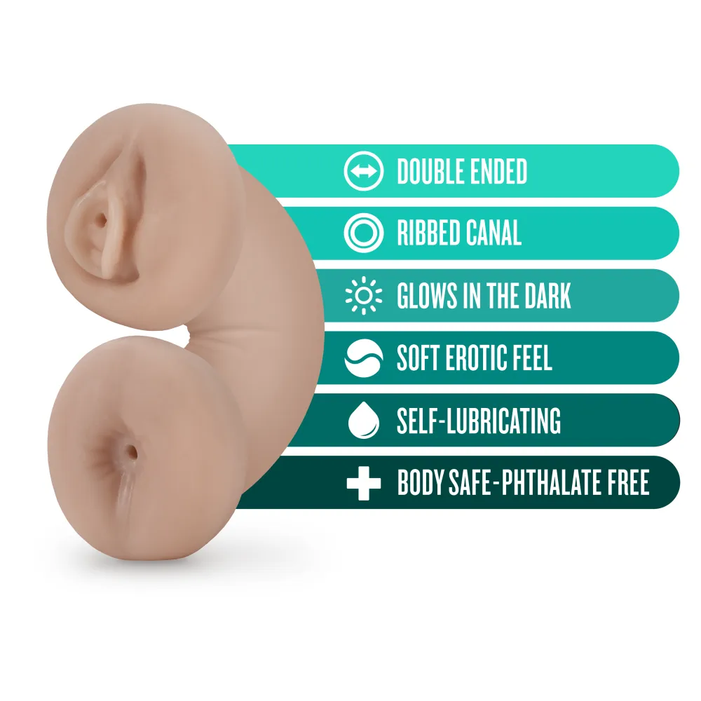 M For Men By Blush® | Soft & Wet Double Trouble Glow in the Dark Realistic Vanilla Masturbator / Stroker