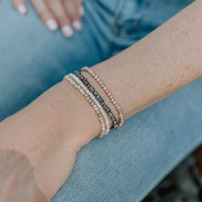 Minimalist Fresh Water Pearl Bracelet, Blush