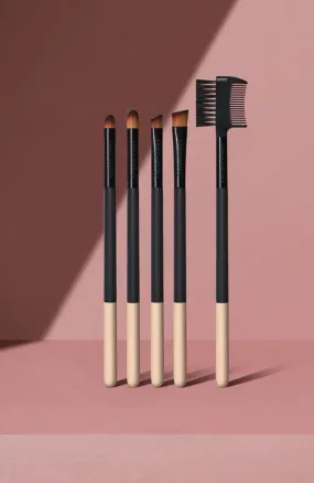 Otis Batterbee Lip and Brow Brush Set - Black/Peach