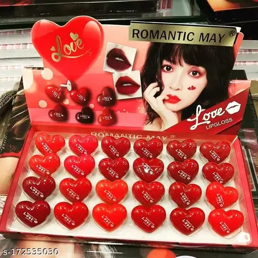 Romantic May Heart Lip Gloss Pack of 6pcs