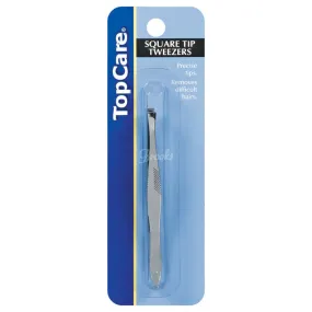 TOP CARE - Deluxe Square Tip Tweezers - 1 Pack