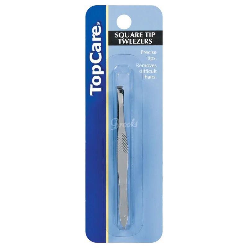 TOP CARE - Deluxe Square Tip Tweezers - 1 Pack